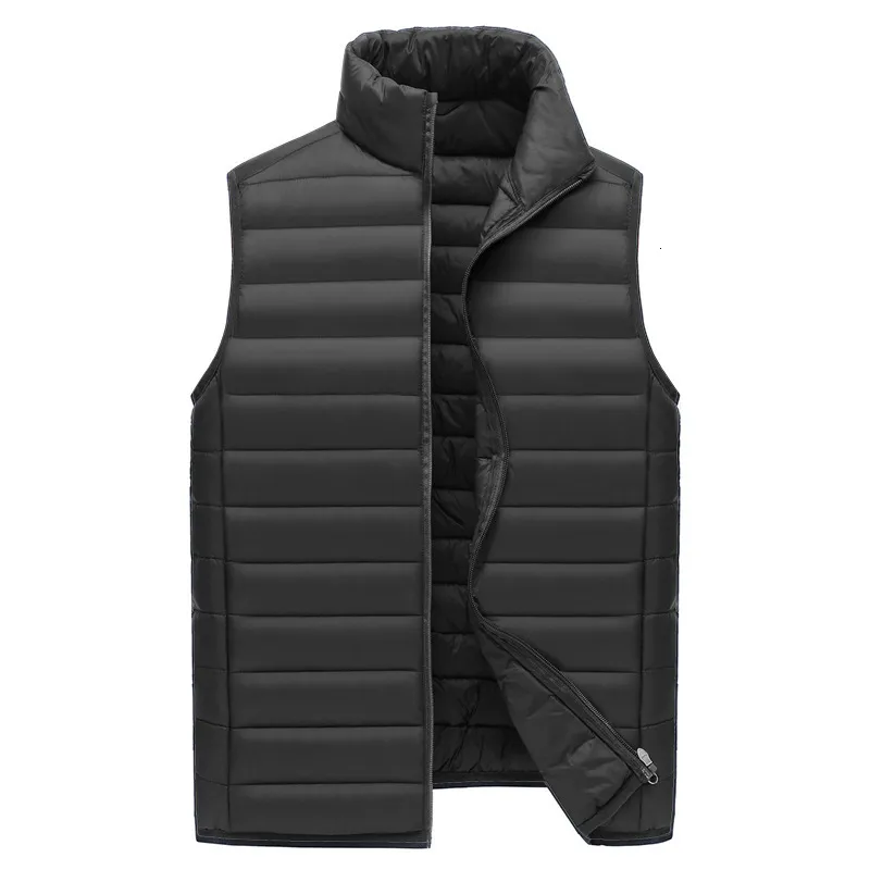 Men's Vests Autumn Winter Keep Warm Mens Vest Outdoor Casual Stand Collar Lightweight Vest Men Solid Color Sleeveless Jacket Men Outerwear csa 221202