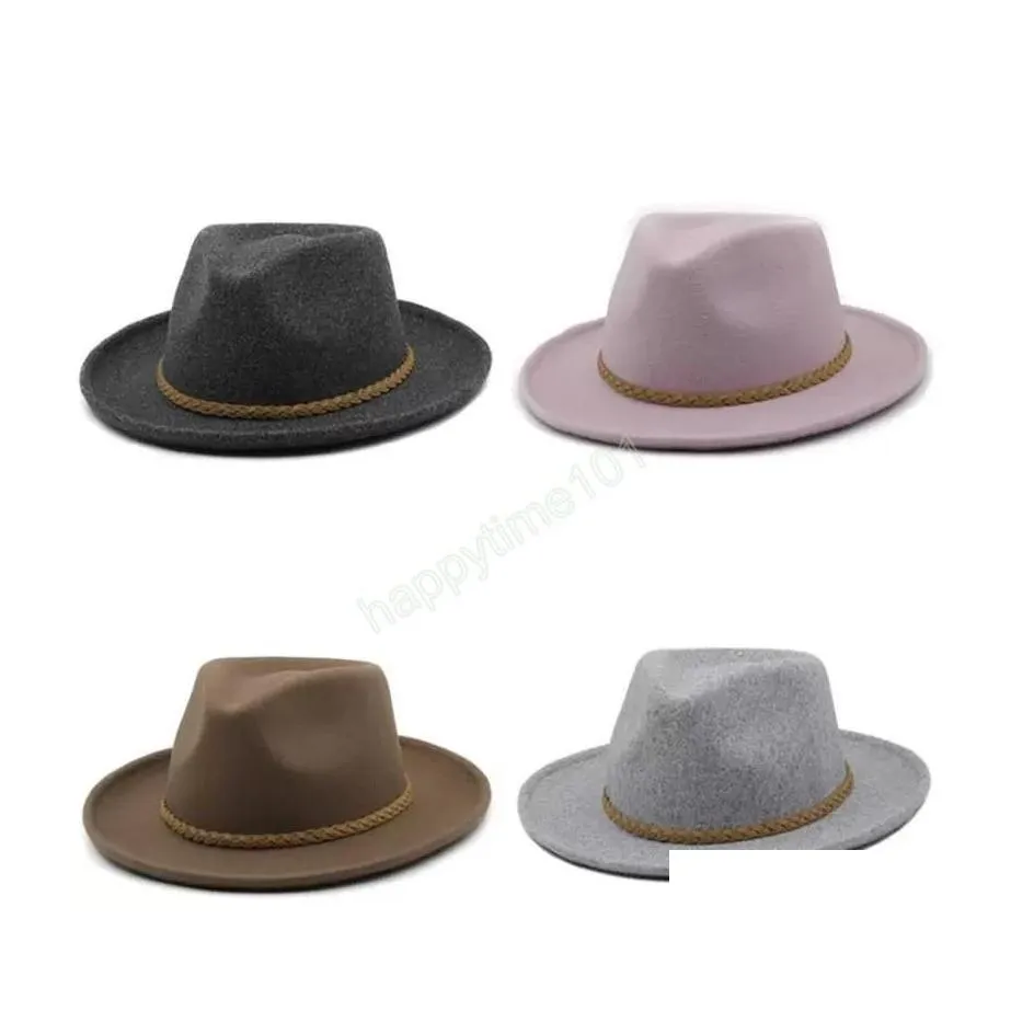 Wide Brim Hats Bucket Hats Felt Fedora Hats Mens Womens Hat For Women Men 2021 Fedoras Woman Man Jazz Top Cap Female Male Caps Aut Dhlka