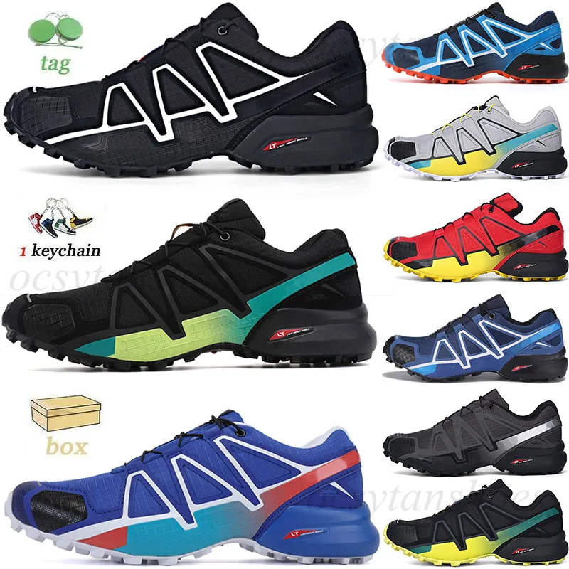 2023 Running schoenen Salomon Speed ​​Cross 4,0 cs Mens Men Men Blauw oranje rood fel grijs geel fluorescerende trainers Outdoor Sports sneakers 40-46