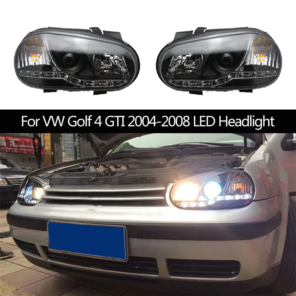 Car Headlight Assembly LED Daytime Running Lights For VW Golf 4