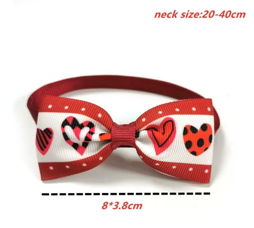 Dog Apparel 50picpet Valentine's Day bow tie heart pattern cat dog collar accessory colors randomly sent 2023