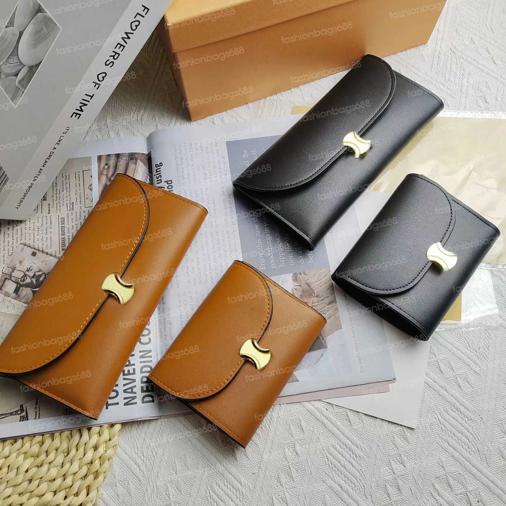 Fashion Lady Wallets Leather Designer Women Long and Short Coin Purse Classic Card Holder With Box HQCL221202