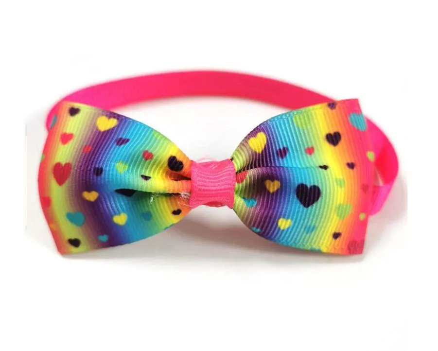 Dog Apparel 50picpet Valentine's Day bow tie heart pattern cat dog collar accessory colors randomly sent 2023