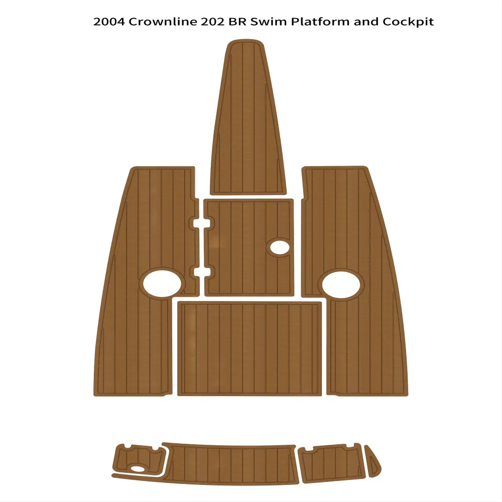 2004 Crownline 202 BR plate-forme de bain Cockpit bateau mousse EVA tapis de sol en teck