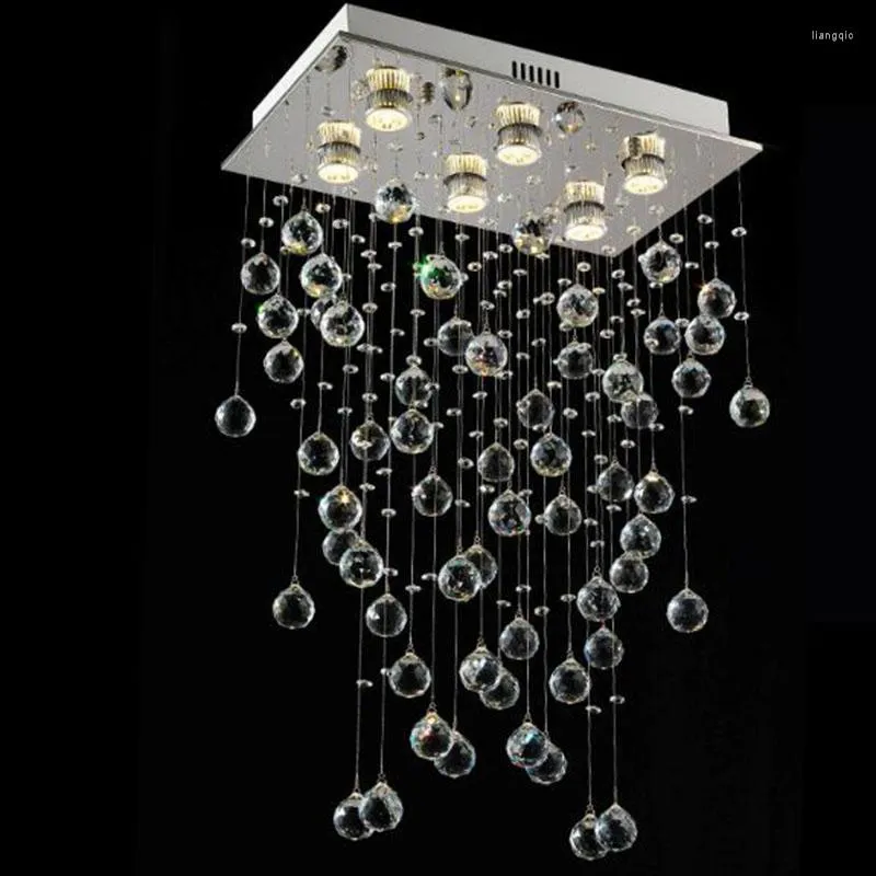 Hangende lampen moderne rechthoek kroonluchter verlichting eetkamer hangende kristallen lamp luxe keukeneiland led cristal lustres gu10 90-265V