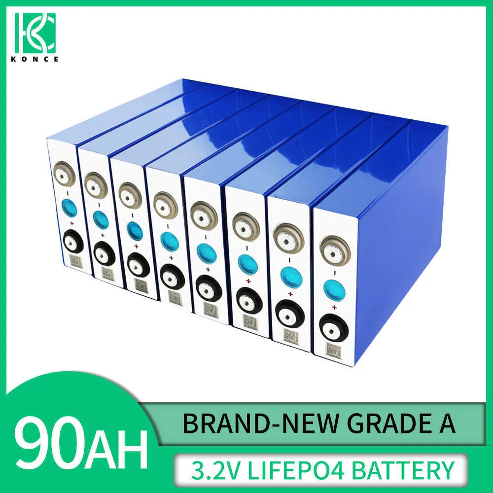 3.2V 90Ah Lifepo4 Batterie Rechargeable Batterie Lithium Fer Phosphate Cellule pour Voiture Électrique RV Système De Stockage D'énergie Solaire