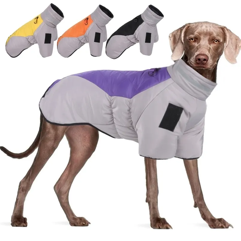 Hundkläder Big Jacket Winter Warm Clothes For Medium Large S Waterproof Pet Coat Labrador Costume Golden Retriever Vest Overalls 221202