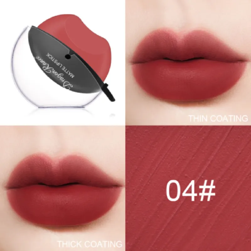 10 Color Lazy Lapstick Girls Makeup Matte imperme￡vel ￠ prova d'￡gua Longa de copo Lip Gloss f￡cil de usar comestics femininos femininos