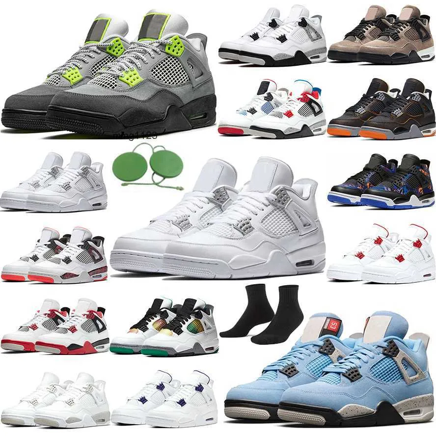 2023 Casual Schoenen Jumpmans 4 4s Heren Dames rood Thunder White Oreo University Blue Black Cat Pure Money Bred Sail Infrared Heren Trainers Sport JORDAM