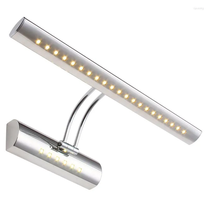 Vägglampa led makeup spegel ljus rostfri modern heminredning ligter med switch för badrum sovrum ac 110v 220v wy428