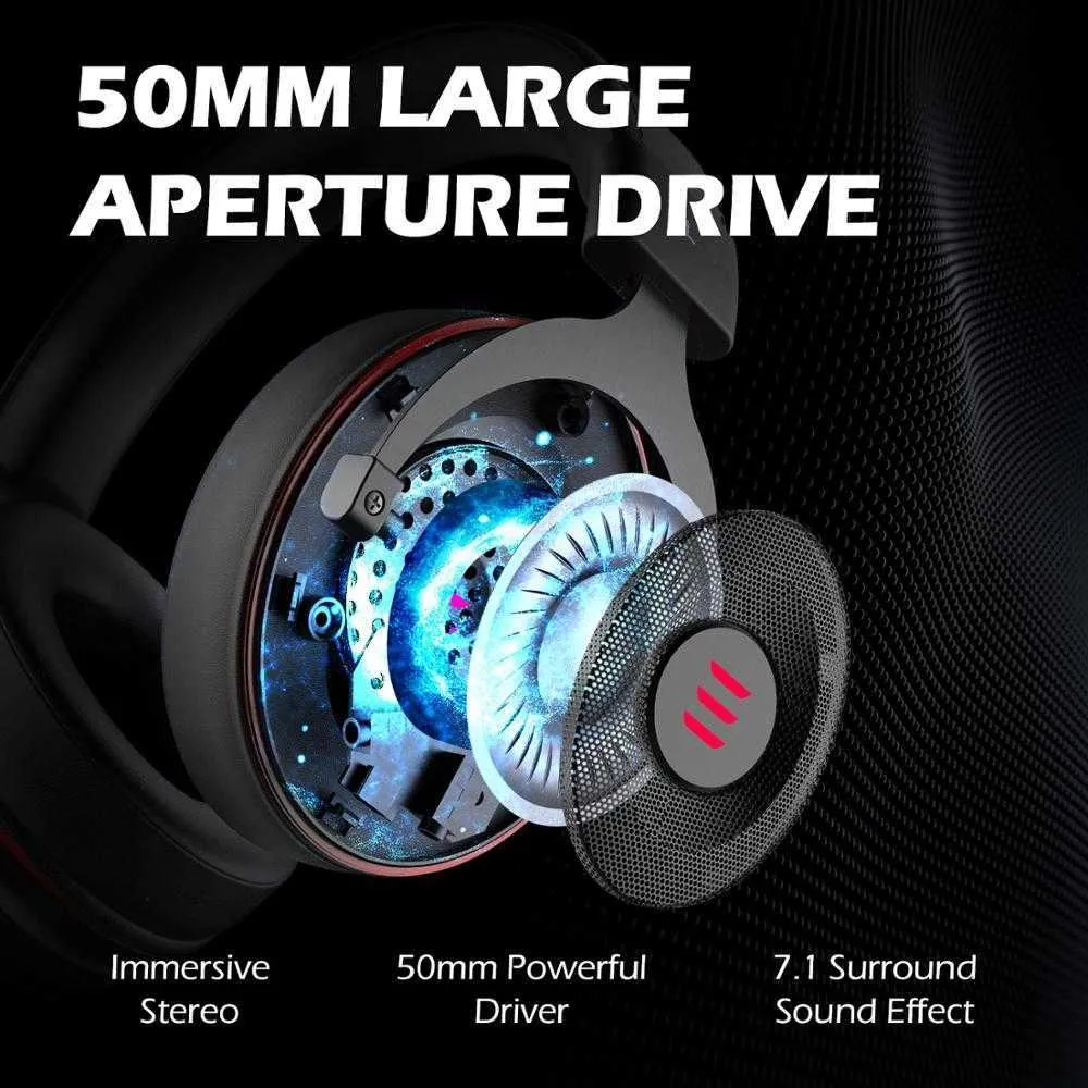 EKSA Gaming Headset With Microphone E900 Pro 7.1 Surround Headset