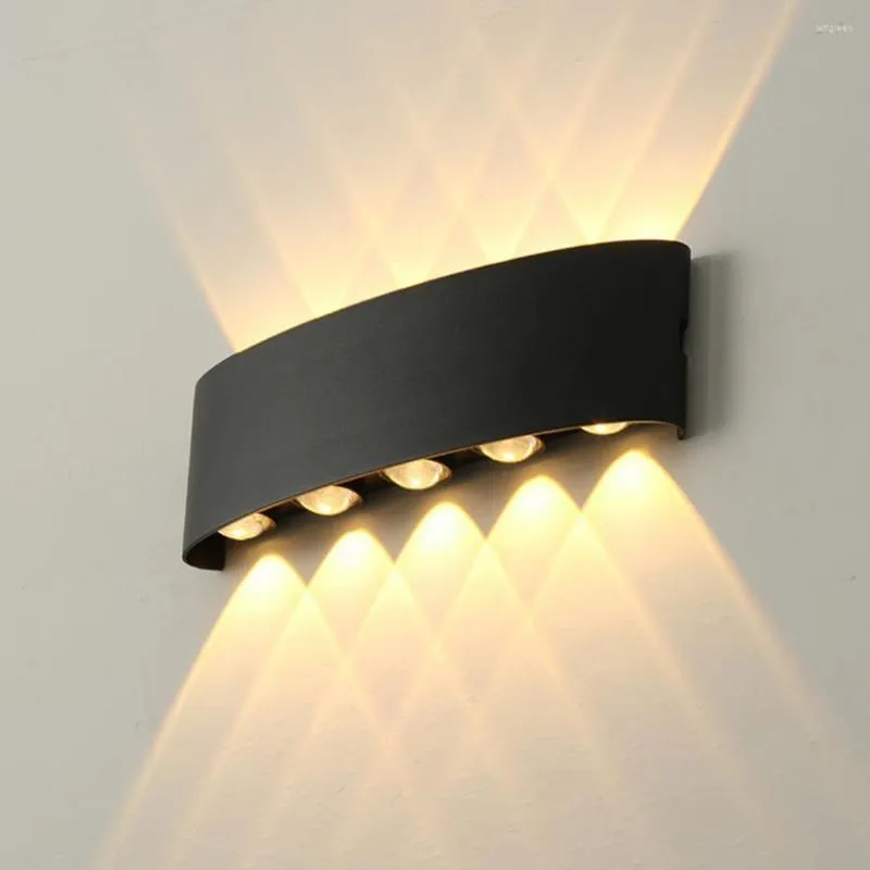 V￤gglampa IP65 LED Aluminium utomhusbelysning modern f￶r hemma trappor sovrum sovrum badrum belysning upp ner ljus 10w