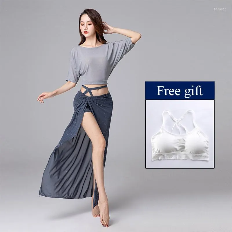 Scene Wear Belly Dance Clothing 2022 ￖva kl￤der v￥r sommar sexig mesh l￥ng kjol set oriental fairy