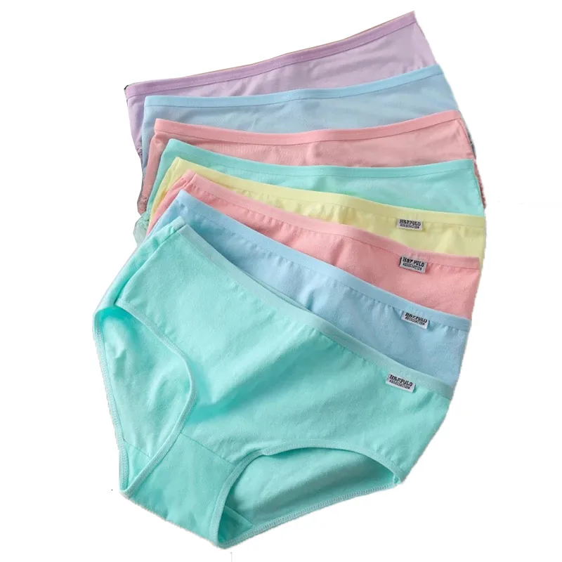 Bragas de mujer 7 unids bragas para mujer ropa interior algodón sexy transpirable suave lencería femenina calzoncillos niñas lindo color sólido calzoncillos de gran tamaño 221202