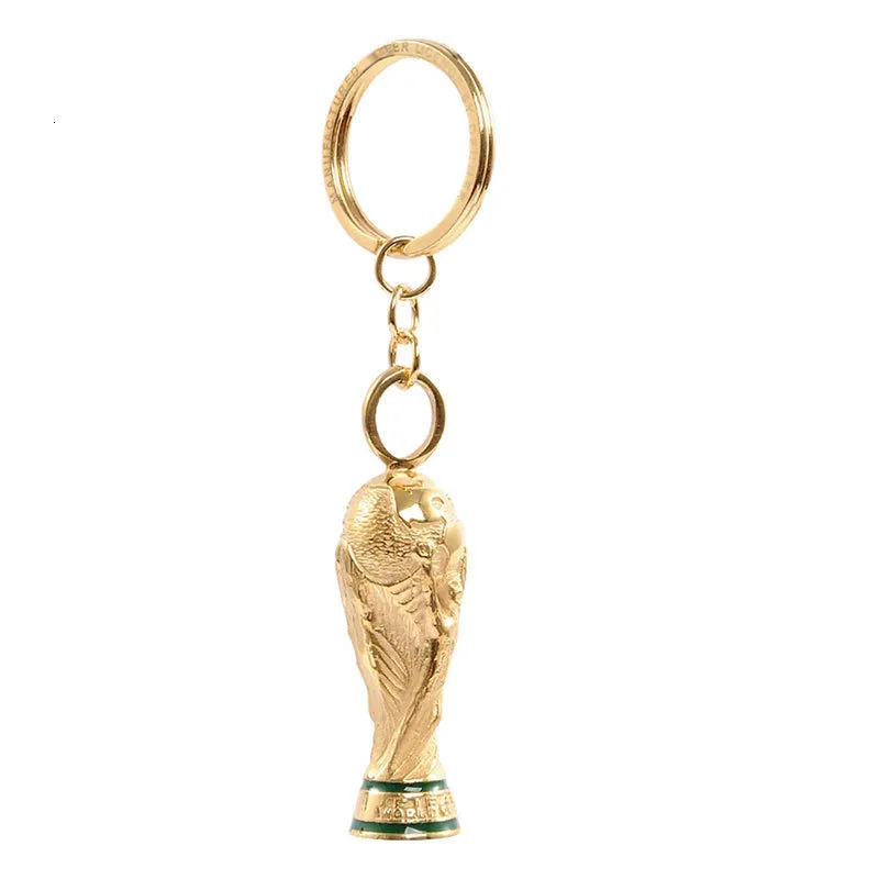 Belangrijkste ringen Groothandel Prijs Voetbaltrofee Brazilië Brazilië Wereldbeker Keychain Gold Color Copper Soccer 221202