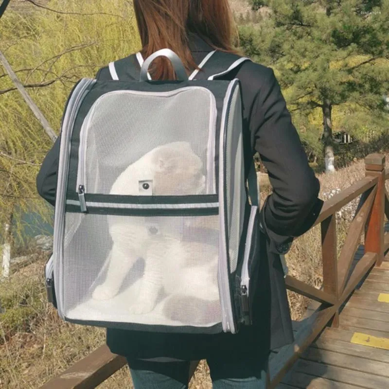 Trasportini per gatti che trasportano zaino per cani da compagnia Rete traspirante Borsa pieghevole da viaggio per passeggiate all'aperto Cani da trasporto portatili per animali