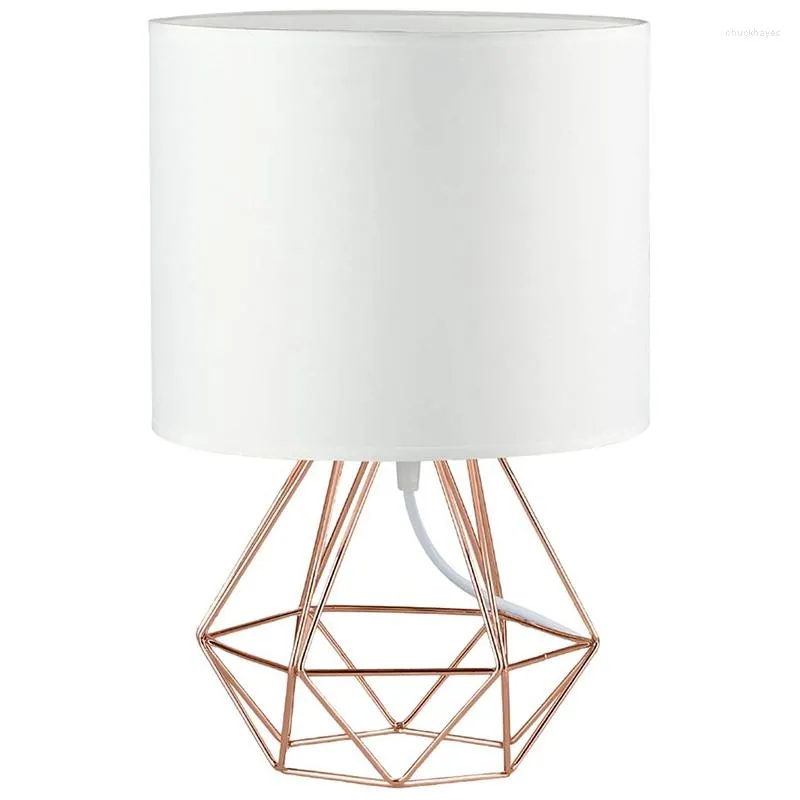 Lampy stołowe Dekoracyjne geometryczne lampy retro bęben bębenowy Bórek Światło oświetlenie do sypialni pomieszczenie na studia