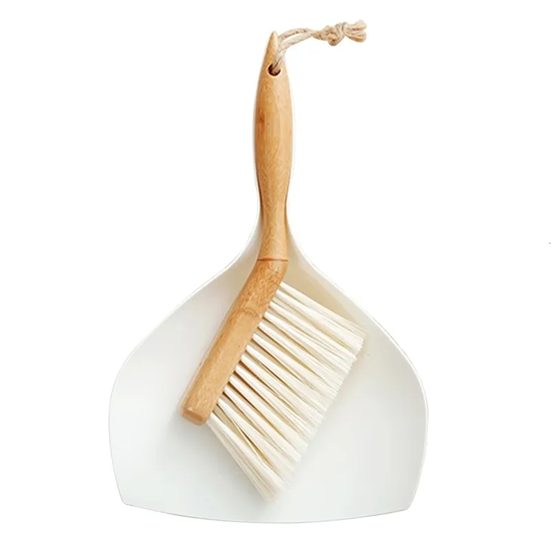 Метлы Dustpans Комбинированная чистящая кисть маленькая бамбуковая мини -метла лопата Set Set Pet Hair Desktop Домохозяйка портативные мягкие щетинки клавиатура Dustpan 221202