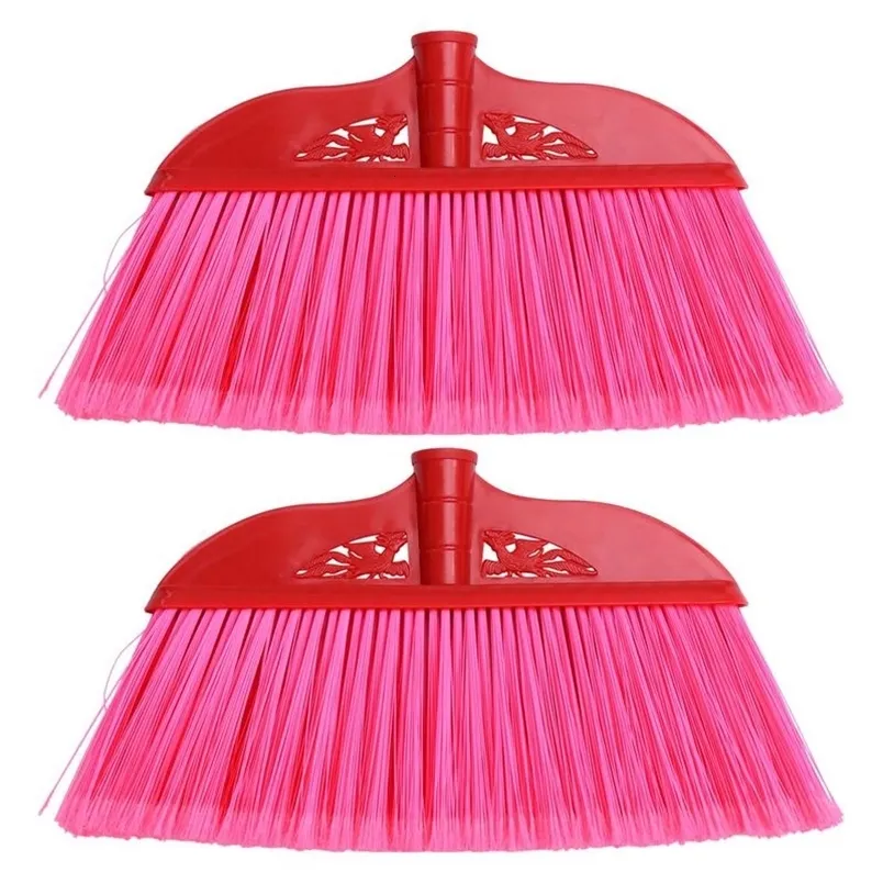 Vassouras Dustpans 2 Pcs Durável e Profissional Vassoura De Plástico Cabeça De Plástico Lidar Com Haste Acessórios Mistura De Cores 221202