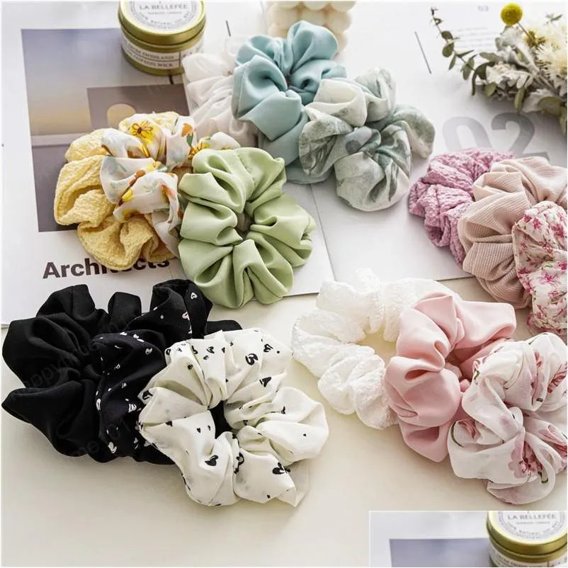 Silk Print Leopard Hair Scrunchies Scrunchie Set For Women And Girls  Elastic Fashion Hair Scrunchies Rings With Ponytail Holder And Rubber  Accessories From Yy_dhhome, $2