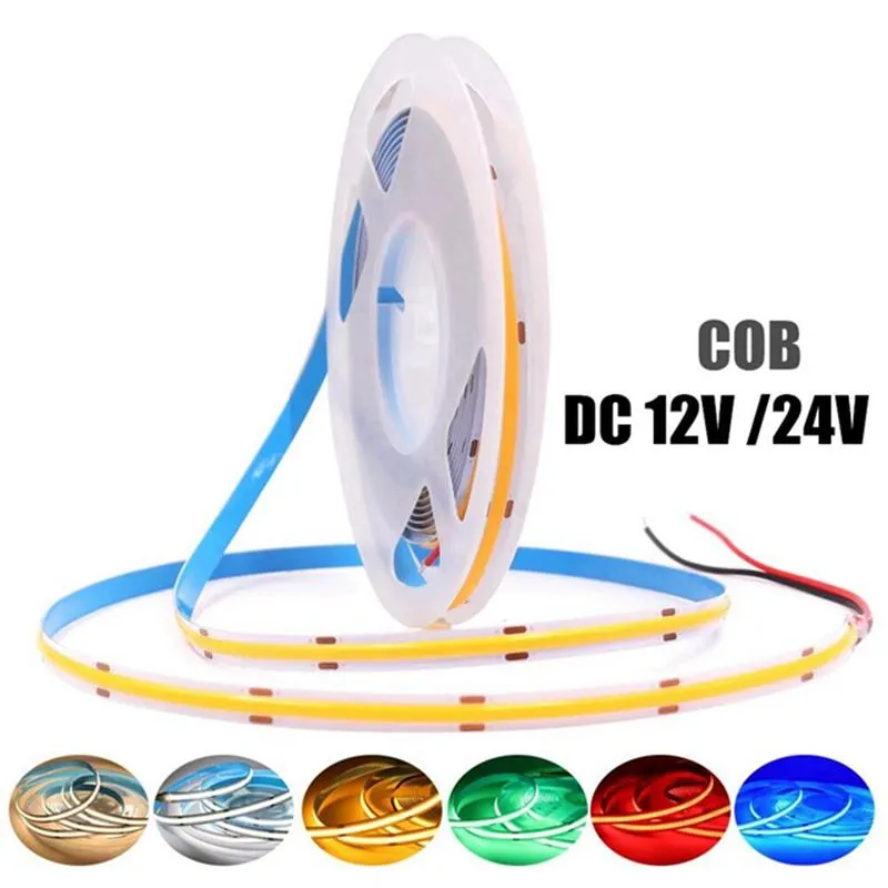 Edison2011 COB LED Strip 300 LEDs High Density FOB COB Flexible LED Lights DC12V LED Tape 5MLot