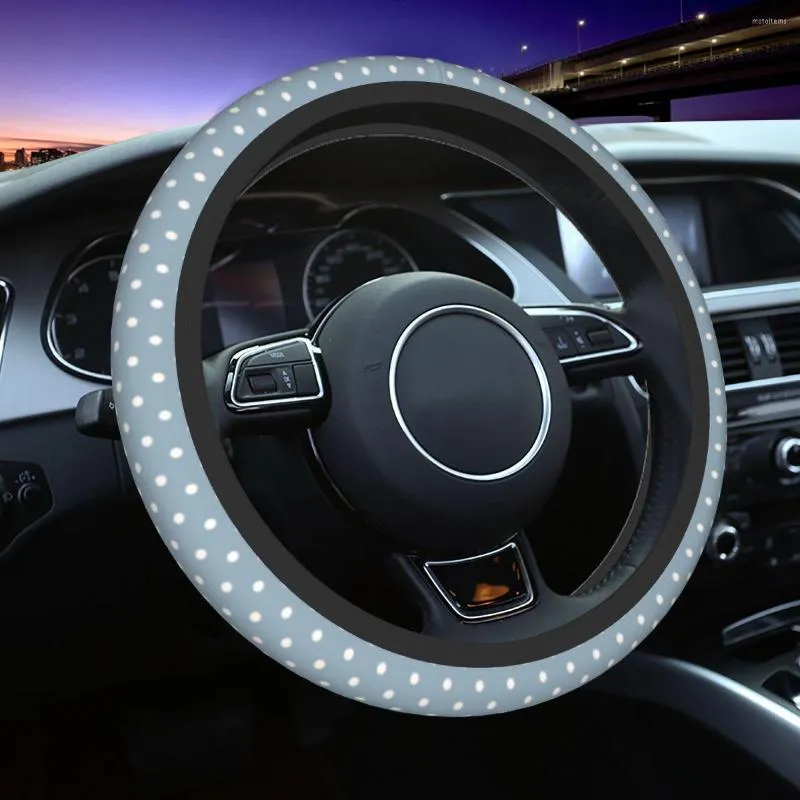 Housses de volant 38cm Car Cover Blue Dots Universal Car-styling Elastische Accessories
