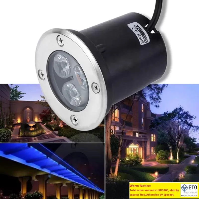 10PCS DC 12V 3W LED Underground Light IP67 Waterproof Buried Recessed Lamp Floor Mini Outdoor Lamp Bright Colorful