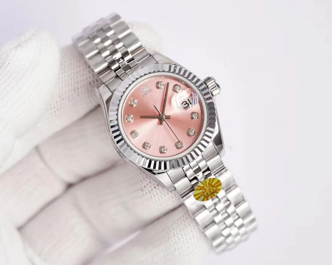 Montre pour femmes Mouvement mécanique entièrement automatique Watch Diamant en acier inoxydable étanche adaptée aux cadeaux de rencontres