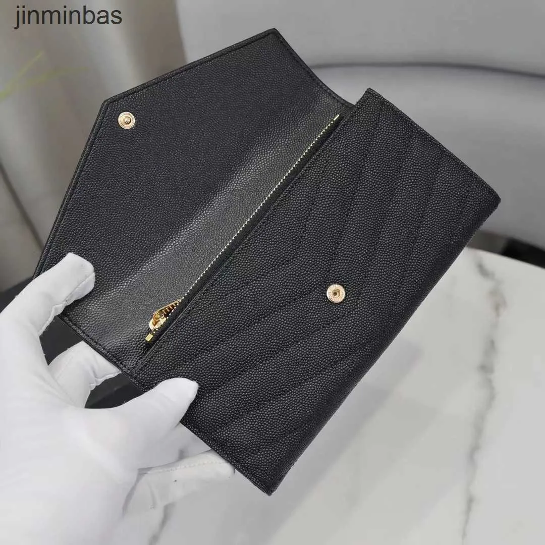 Luxury Design Bag Shop Wholesale and Retail Y's Classic v Box Small Fragrance Women's Long Wallet Card Bag Caviar Leather Flap Busins Credit Holder