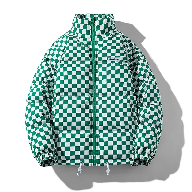 Japanese Style Padded Down Coat Mens With Contrast Warm Plaid And Bubble Coat Retro Style Winter Streetwear For Husband 221202 From Mu02 36.94 DHgate.Com