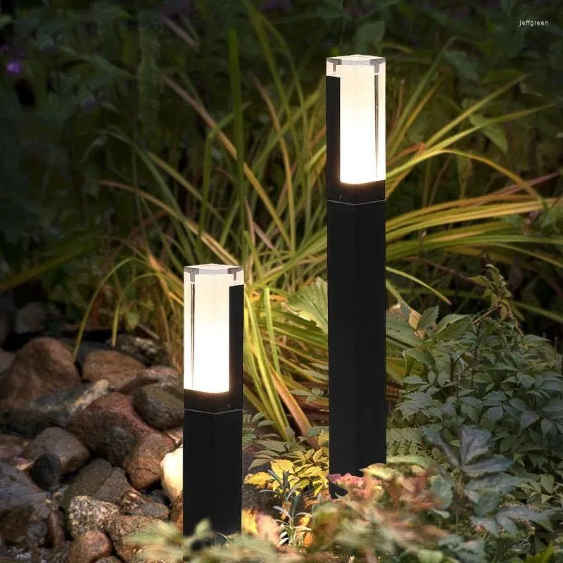 Outdoor LED Rasen Lampe 30CM 60CM 80CM 85-265V Wasserdichte IP65 Aluminium Acryl Straße Licht für Garten Hof Villa Beleuchtung