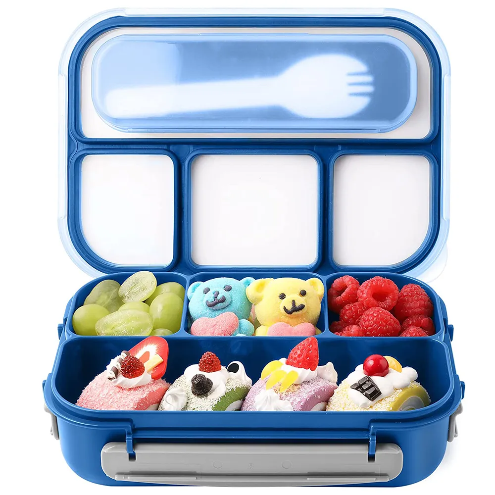 Lunchboxen Bento 81oz Containers voor volwassen Kid Toddler 4 Compartiment Microwave vaatwasser vriezer veilig 221202