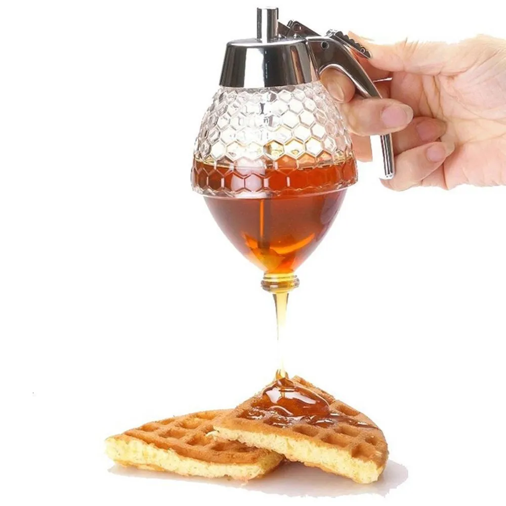Squeeze Honey Jar Beehive Drip Dispenser Kettle, BPA-free Plastic Syrup Cup, Kitchen Accessories, Food Savers Storage Container as 221202
