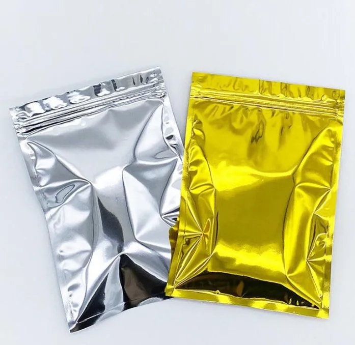 Boutique wiederverschließbare Gold-Aluminiumfolien-Verpackungsbeutel, Ventilschlösser mit Reißverschluss-Paket für angetriebene Lebensmittel, Nüsse, Bohnen, Verpackungen im Großhandel