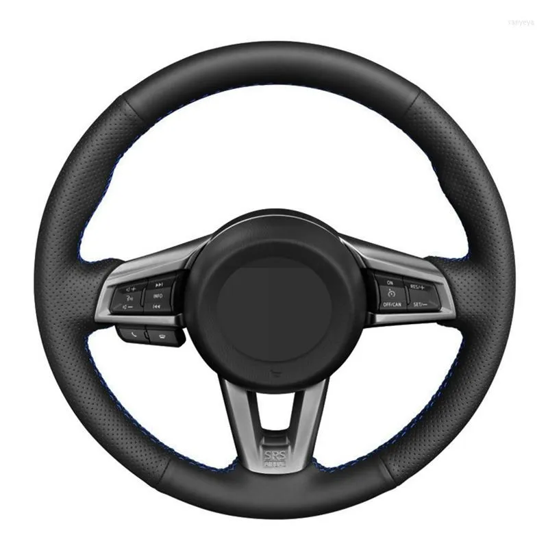 Steering Wheel Covers Car Cover Hand-stitched DIY Soft Black PU Artificial Leather For MX5 MX-5 2022