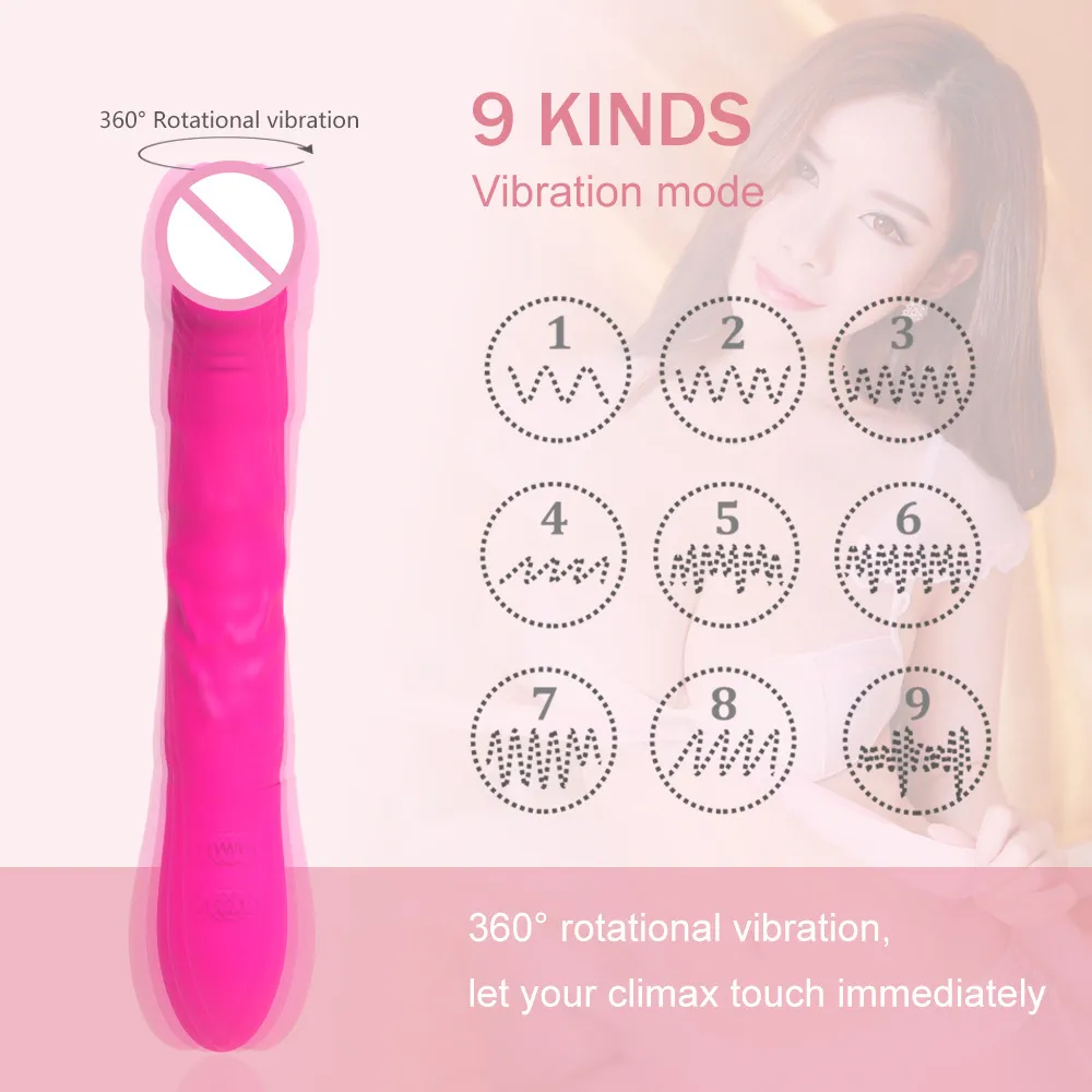 Kadın G Spot Vibratör 9 Modlu Gül Seks Oyuncakları Klitoris Stimülasyonu Su geçirmez çift Stimülatör Kadınlar veya Çift Eğlence