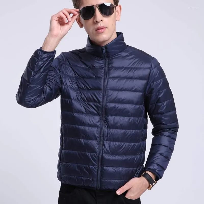 屋外ジャケットS-6XL男性と女性が薄く薄い90％白いアヒルの詰め物風の暖かいスタンドカラートラベルジャケット