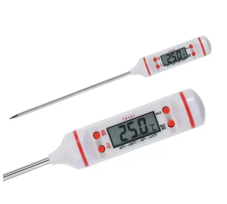 Digital Food Cooking Thermometer Probe Meat Household Hold Function Kitchen LCD Gauge Pen BBQ Grill Candy Steak Milk Water 4 Buttons