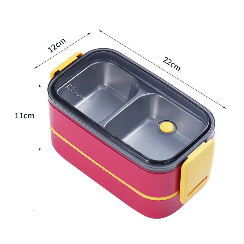 Lancheiras bento lancheira recipientes de contêineres de alimentos Mittagessen Box de mesa boate boite ecofriendly à prova de vazamento preparar talheres 221202