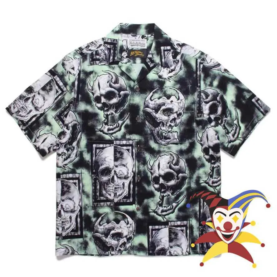 Herr t-shirts 2022SS full skelett wacko maria skjorta män kvinnor hawaii t-shirt casual topp tees hajuku skjorta t221202