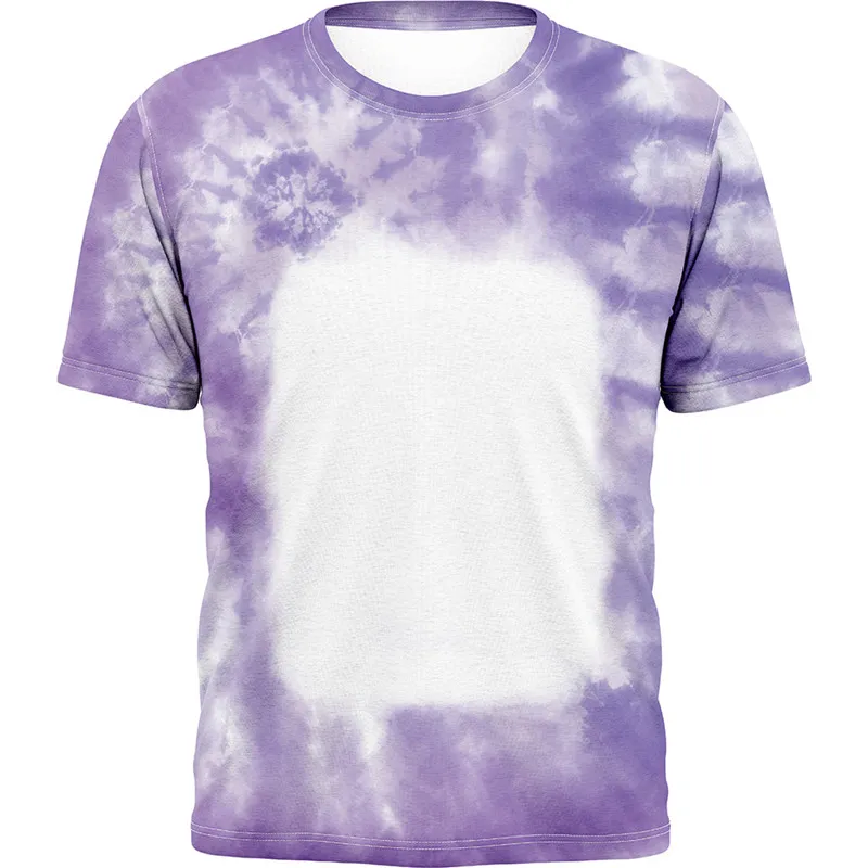 New Sublimation Blank O Neck Tie-Dye Short SleeveT-Shirt Tops Polyester Tees in the Summer For Custom Logo Printing Men Women bb1202