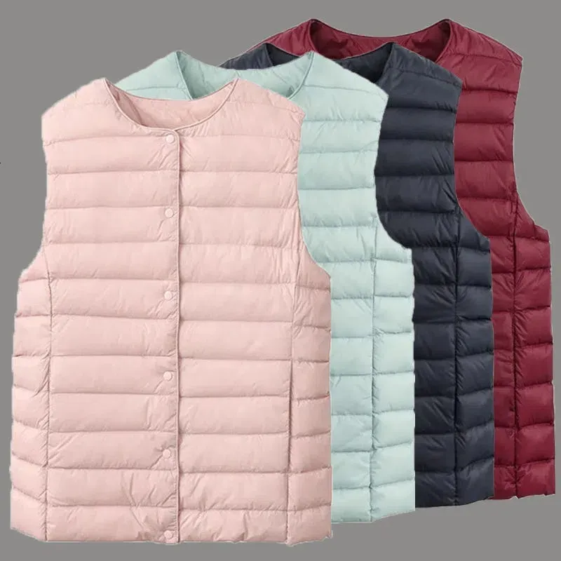 Chalecos de mujer Chaleco de algodón fino Chaquetas de mujer Otoño Invierno Abrigo sin mangas Forro Chaleco corto Cuello redondo Outwear Mujer Top 221202