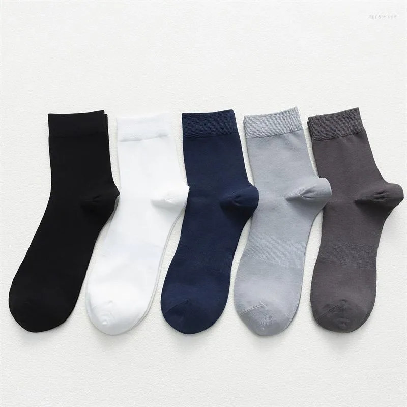 Chaussettes pour hommes 5 paires 2022 marque coton pour homme noir affaires respirant printemps été mâle prix de l'équipage