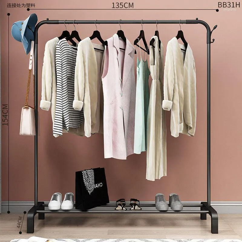 Clothing Storage Coat Rack Floor Standing Hanging Clothes Shoe Hanger Wheeled Hangers