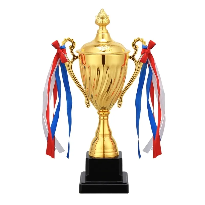 Objetos decorativos Figuras Trof￩u de pr￪mio de ouro de 11 polegadas para Kids Trophy Cup for Soccer Winner Team Awards and Contesting Parties Favors 221202