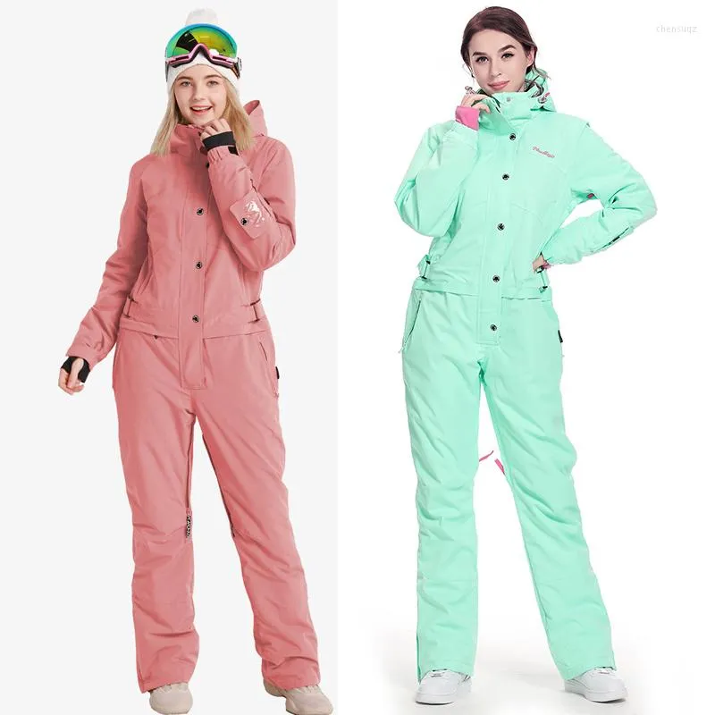 Skijacken Berge Frau Ski Coterminous Anzug ein St￼ck Frauen alpine Sport weibliche Schneeanz￼ge Outdoor M￤dchen Jumpsuit Kleidung