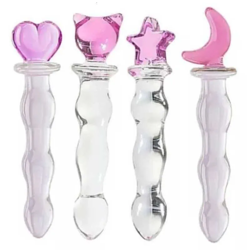 Vibrator masturbatie seks speelgoed mannen vrouwen kristal glas anale plug vaginale anus kralen billen seksueel speelgoed volwassen dildo voor massage 1n6v