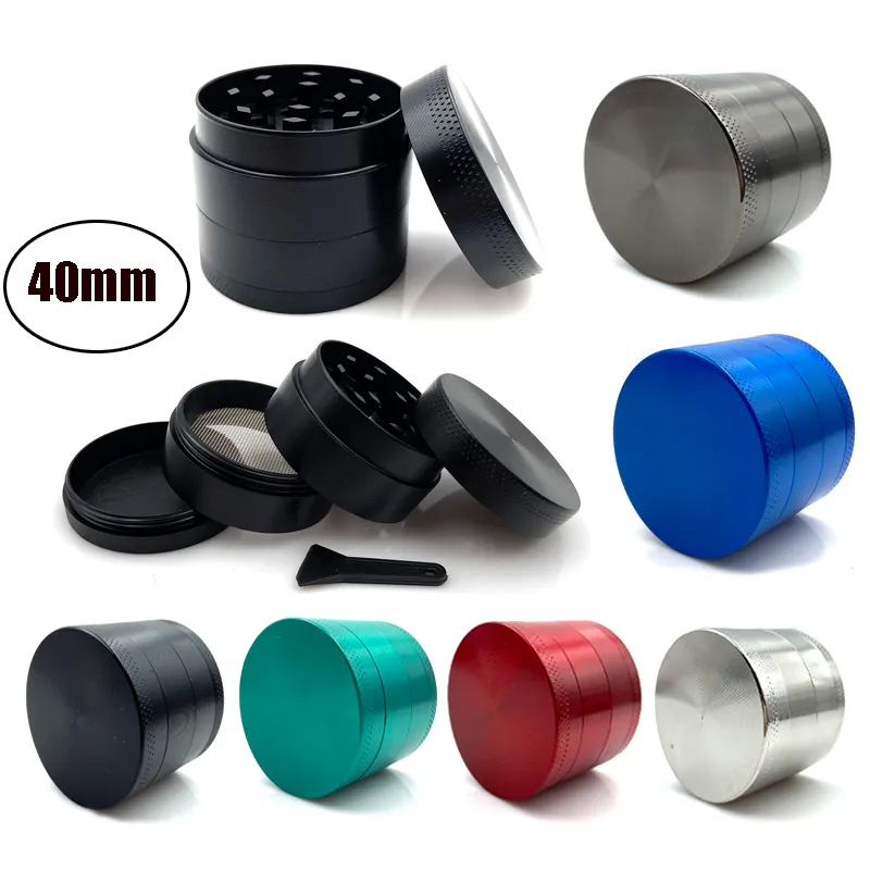 Herb Smoking Grinder With 4 Layers 40mm Mini Zinc Alloy Mill Handle Herb Tobacco Grinders Flat Pattern Tools