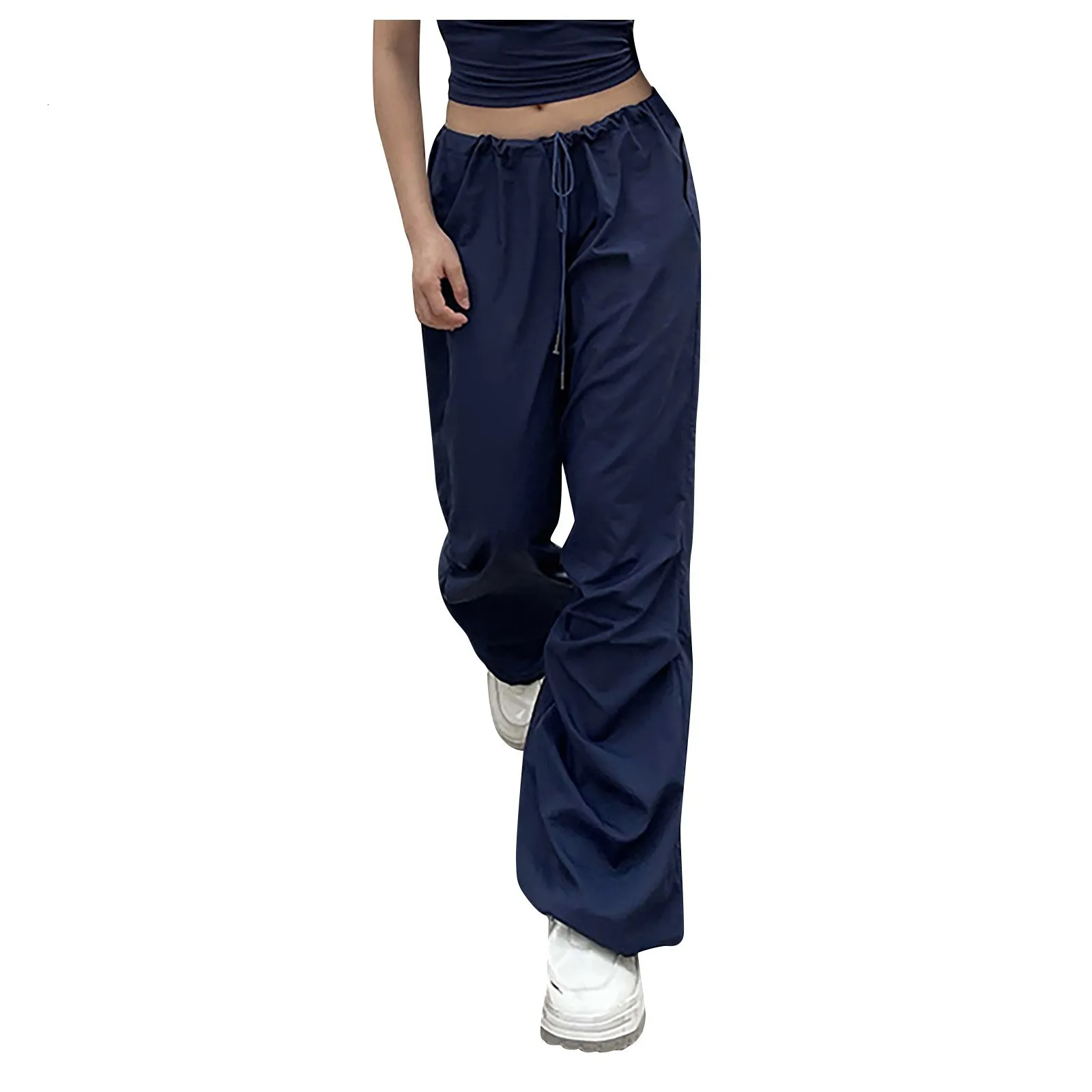 Spodnie damskie Capris Cargo Kobiety Y2K Niski talia dżinsy szerokie nogi luźne swobodne dżinsowe spodnie dżinsowe joggery solidny kolor ropa mujer 221202