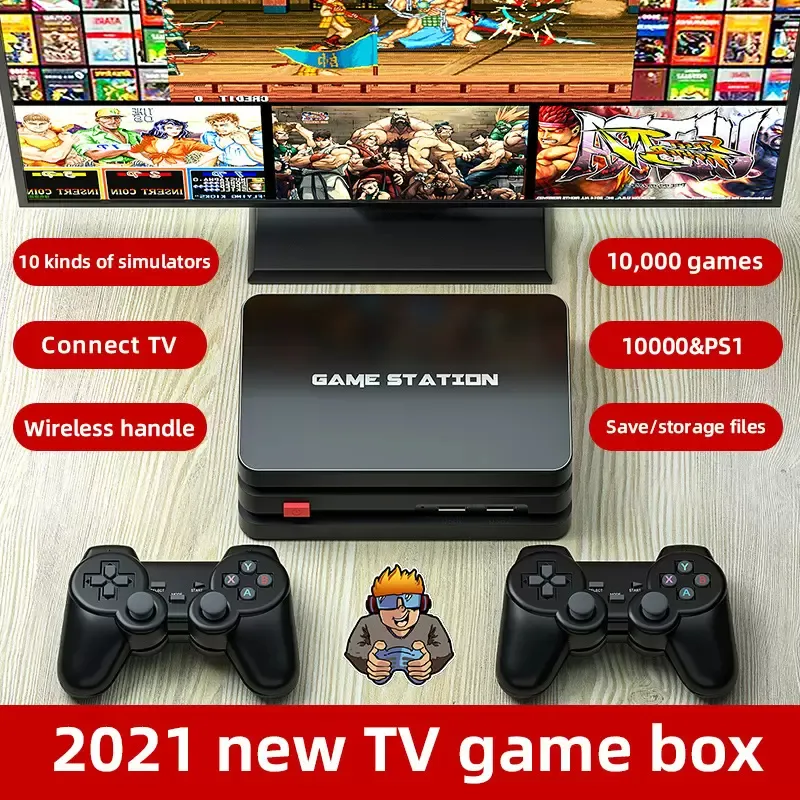 M8 Plus Spielkonsolen 2,4G 10000 Spiel 64GB Retro Handheld Gaming Konsole Mit Wireless Controller Video Stick